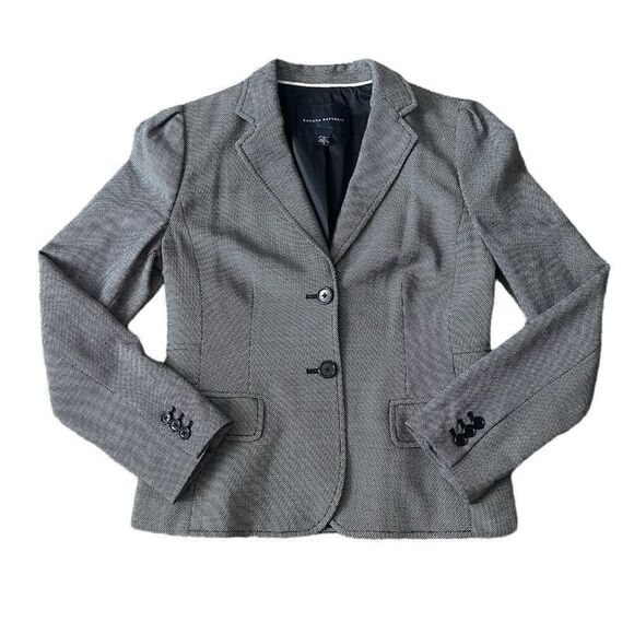 Banana Republic Black & White Microdot Jacquard Wool Career Blazer Size 4 - Picture 1 of 13